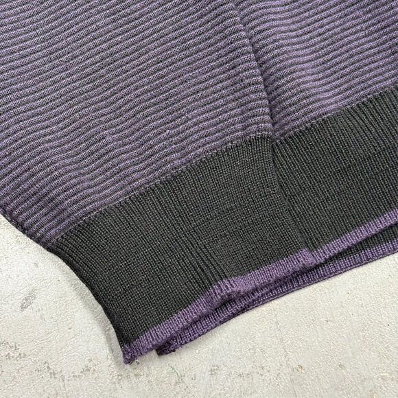 Vintage Serica Merino Wool Knit Sweater 1/4 Zip Made in Italy Purple XL - Picture 4 of 9